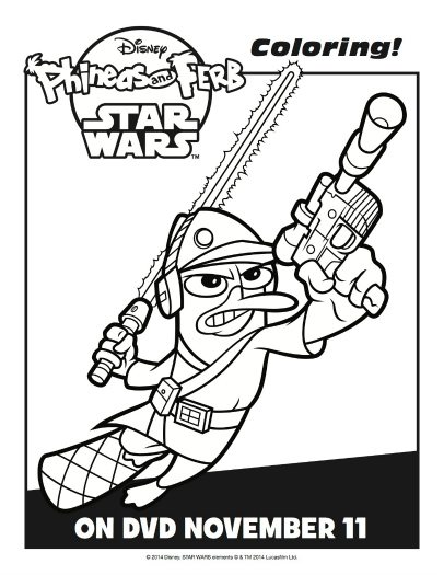 Phineas and Ferb Star Wars Coloring Sheet