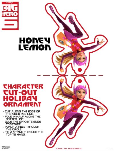 Disney Big Hero 6 Honey Lemon Paper Craft Ornament