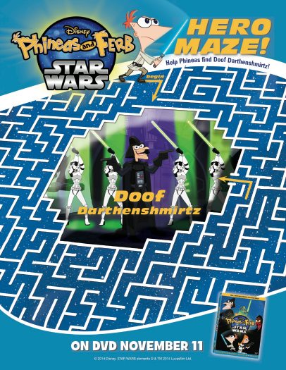 Disney Phineas and Ferb Star Wars Hero Maze
