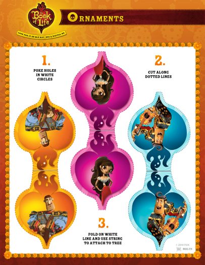 Free Printable Christmas Tree Ornaments from The Book of Life