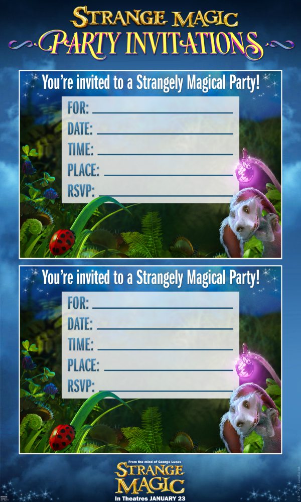 Free Printable Strange Magic Party Invitations