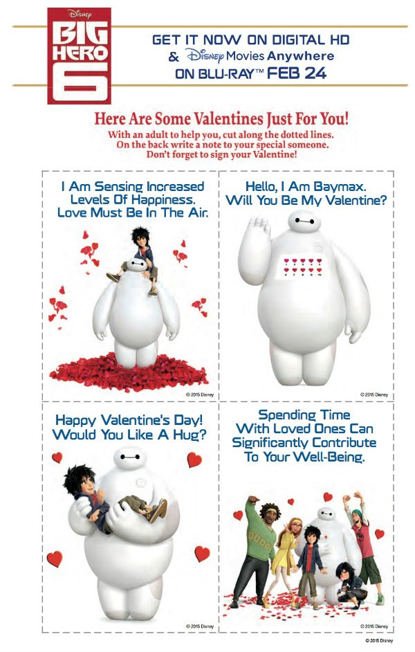 Free Disney Big Hero 6 Printable Valentine's Day Cards