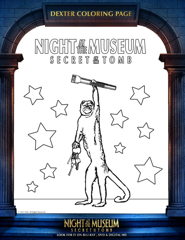 Night at the Museum Printable Dexter Coloring Page