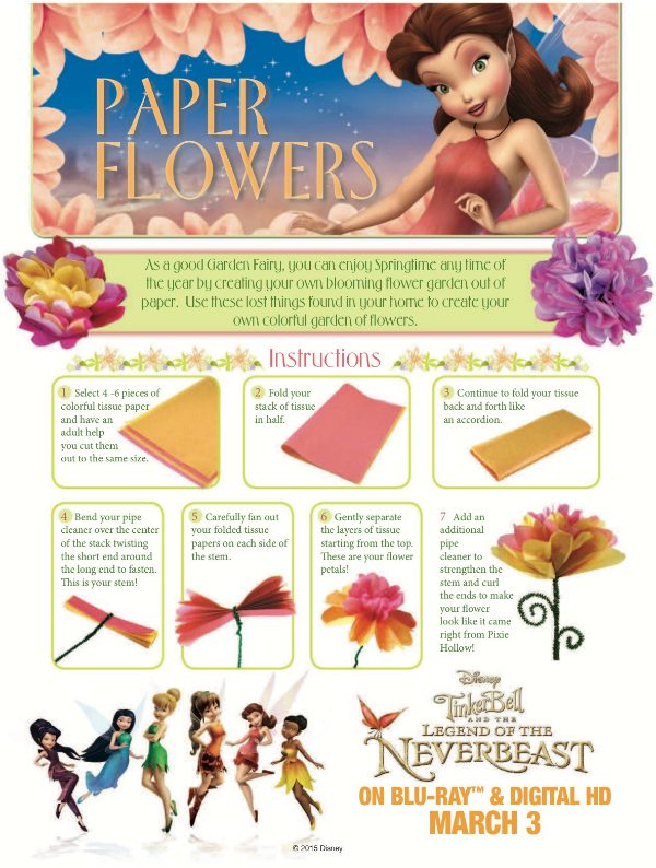 Disney Tinker Bell Paper Flowers Craft