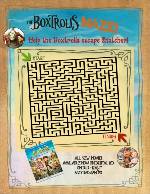 Free Printable Boxtrolls Maze