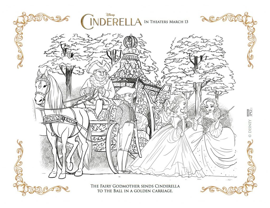 Free Disney Printable - Cinderella's Golden Carriage Coloring Page