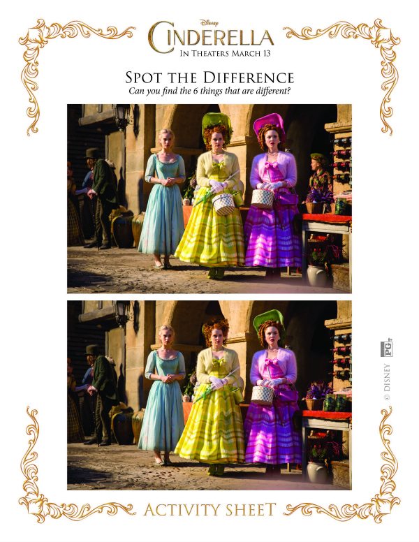 Printable Disney Cinderella Spot the Difference Activity