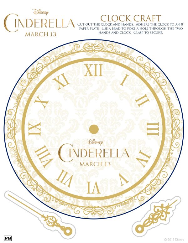 Disney Cinderella Printable Clock Craft