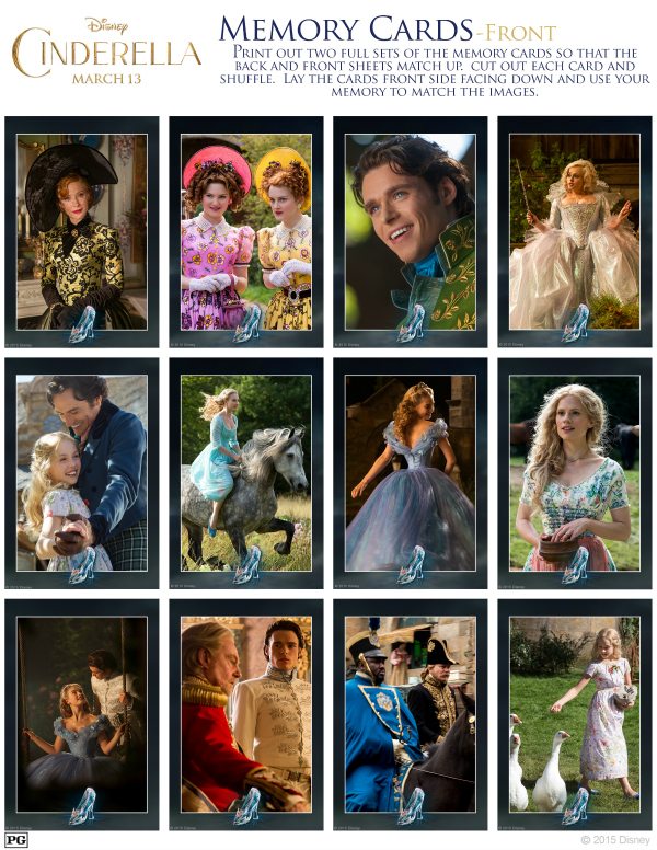 Free Disney Cinderella Printable Memory Card Matching Game
