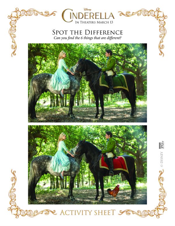 Disney Cinderella Spot the Difference Activity Page