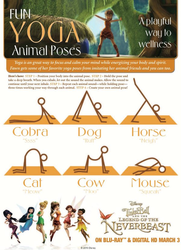 Free Printable Animal Yoga Poses from Disney & Tinker Bell