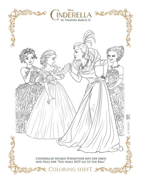 Disney Cinderella Free Printable Coloring Page