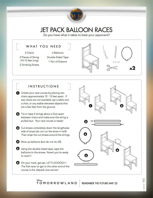 Disney Tomorrowland Jet Pack Balloon Race Game
