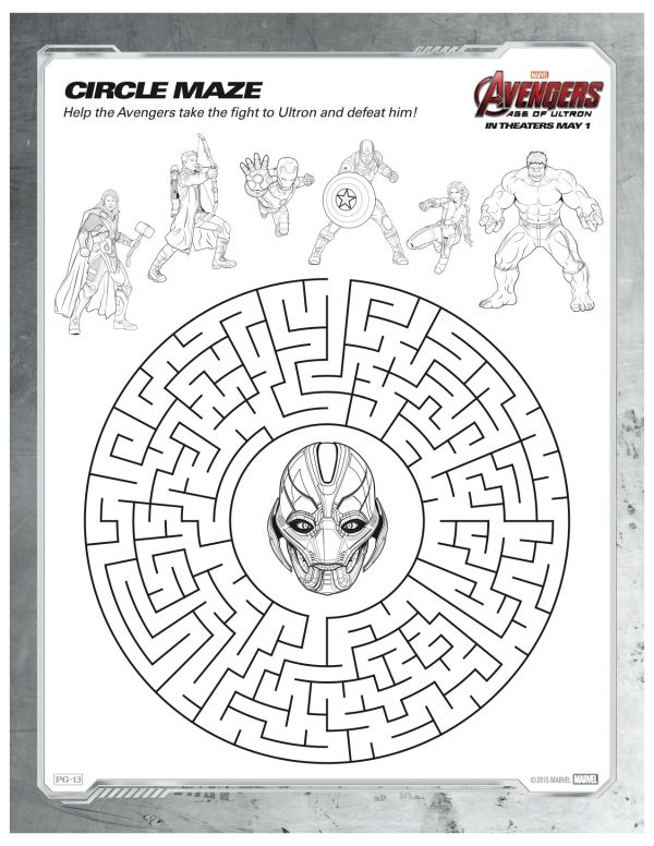 Marvel Avengers Age of Ultron Printable Maze