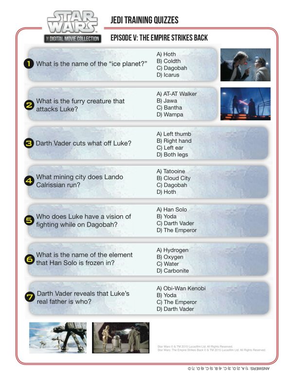 Jedi Training Quiz - Star Wars Episode V: The Empire Strikes Back