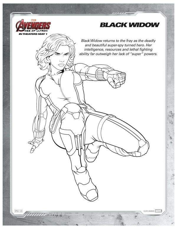 black widow coloring pages