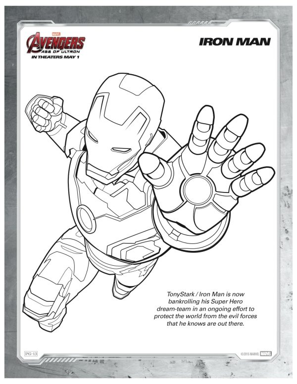 ironman coloring page