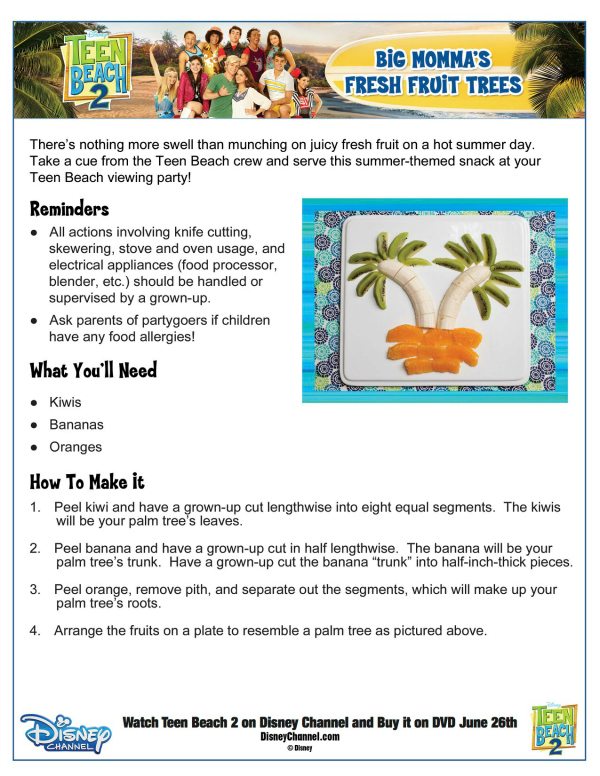 Disney Teen Beach Fruit Trees Recipe
