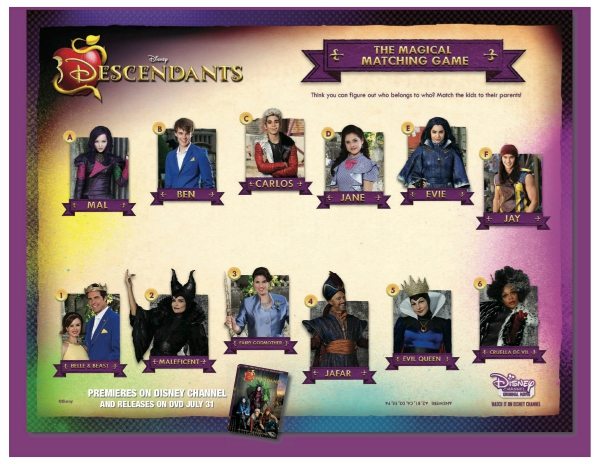 Free Printable Disney Descendants Magical Matching Game #disney #descendants #freeprintable #printable