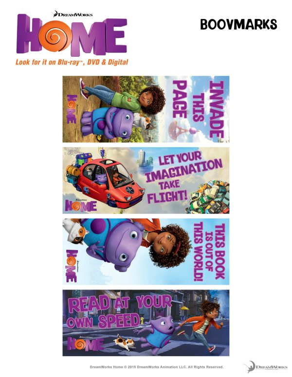 DreamWorks Home Printable Bookmark Craft