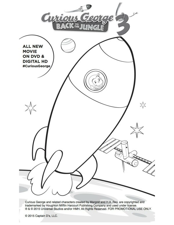 astronaut monkey coloring sheet