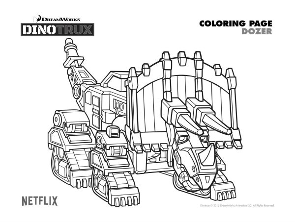 Free Printable Dinotrux Dozer Coloring Page