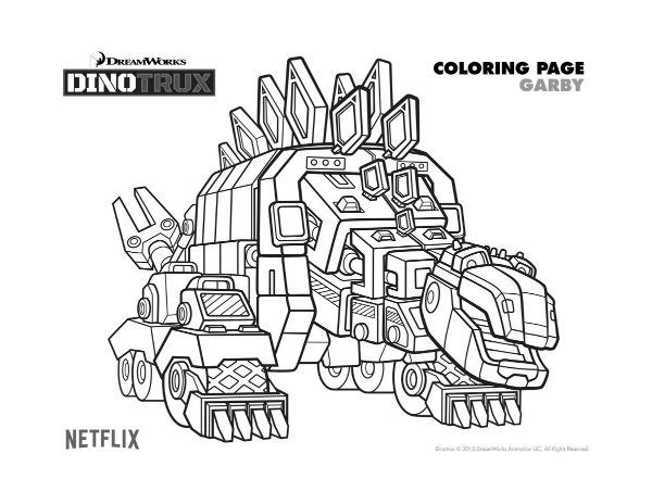 Free Printable Dinotrux Garby Coloring Page