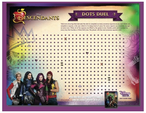 Free Printable Disney Descendants Dot Game Activity Page #disney #descendants #freeprintable #activitypage