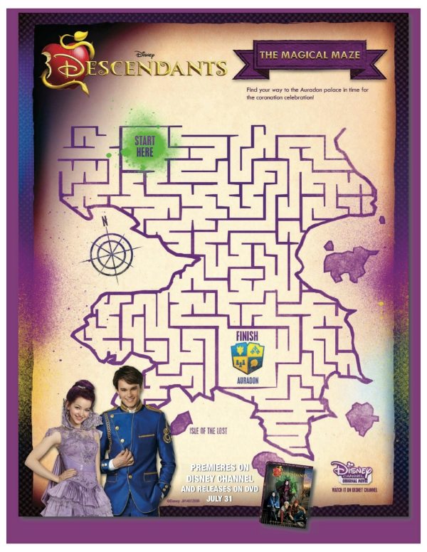 Free Printable Disney Descendants Maze #disney #descendants #freeprintable #maze #printablemaze