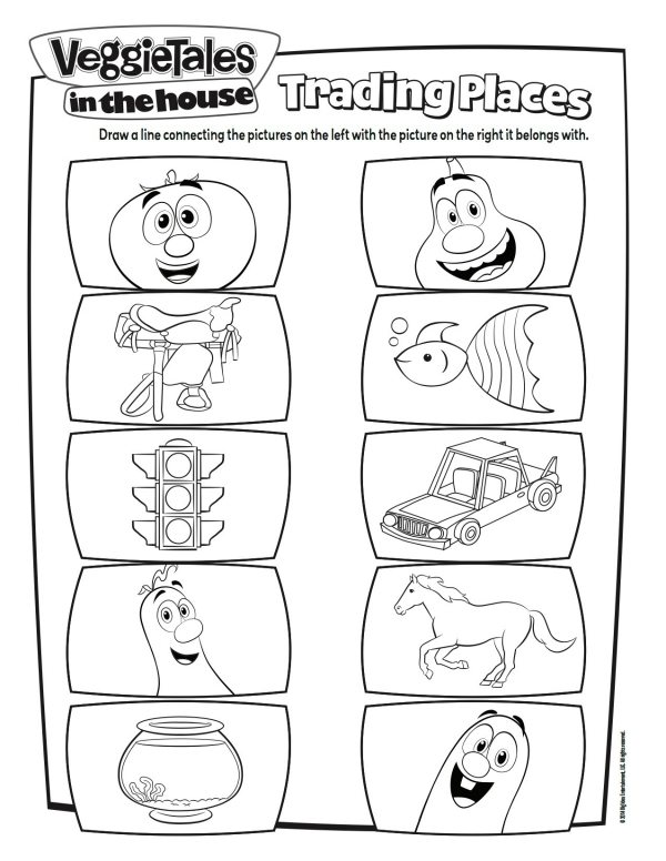 Download VeggieTales Printable Trading Places Activity Page | Mama Likes This