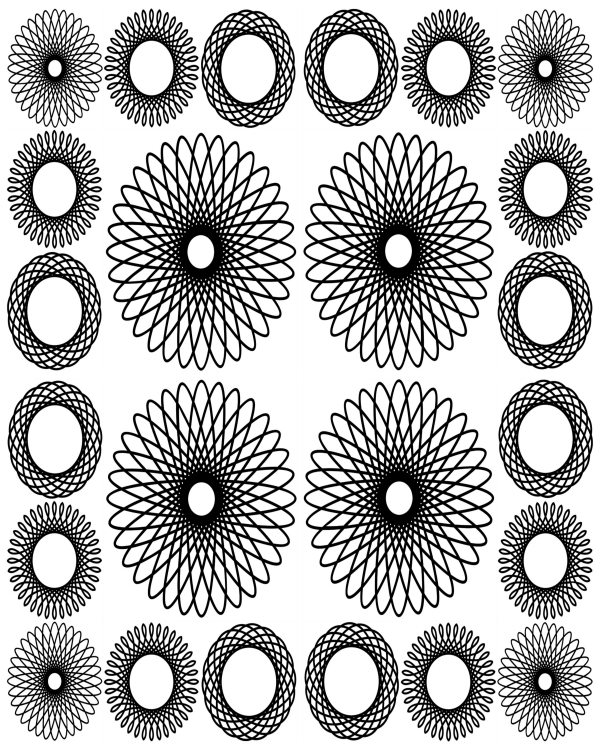 Free Printable Spirograph Style Coloring Page for Adults and Kids