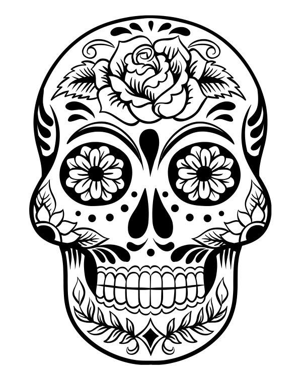 halloween skull coloring pages to print