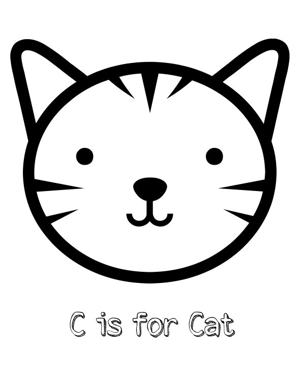 Free Printable C Is For Cat Coloring Page Mama Likes This