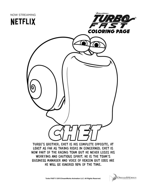 Turbo Fast Chet Coloring Page