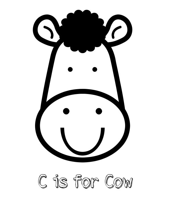 Free Printable C is for Cow Coloring Page | Mama Likes This