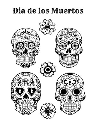 Free Printable Dia De Los Muertos Coloring Page