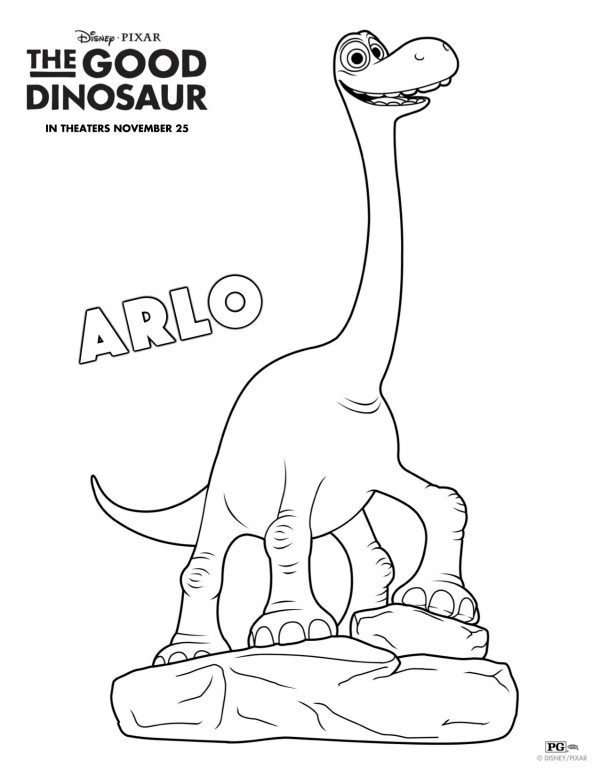 Free Disney The Good Dinosaur Arlo Coloring Page