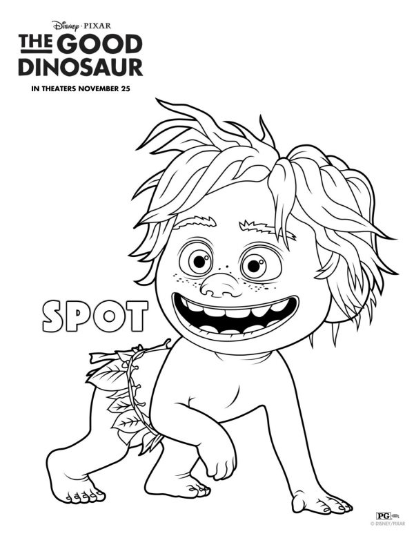 Free Disney The Good Dinosaur Spot Coloring Page