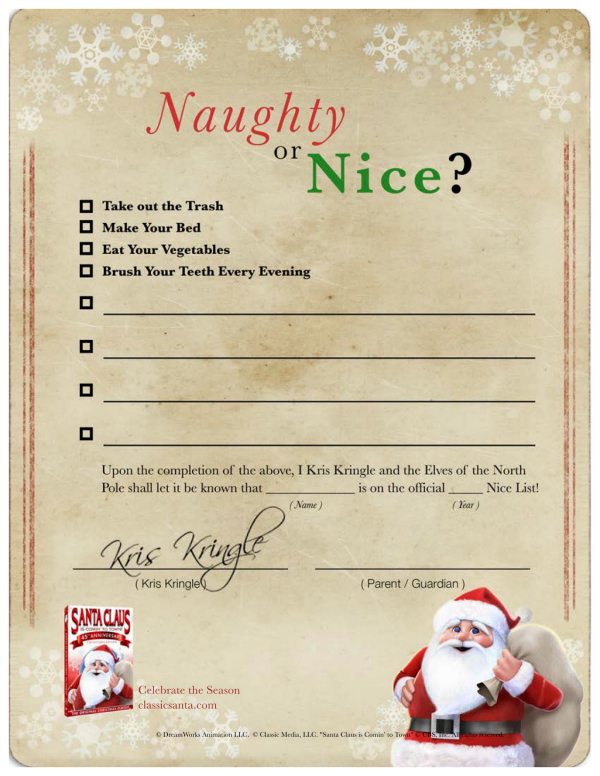 Naughty Nice List Printable Prntbl concejomunicipaldechinu gov co