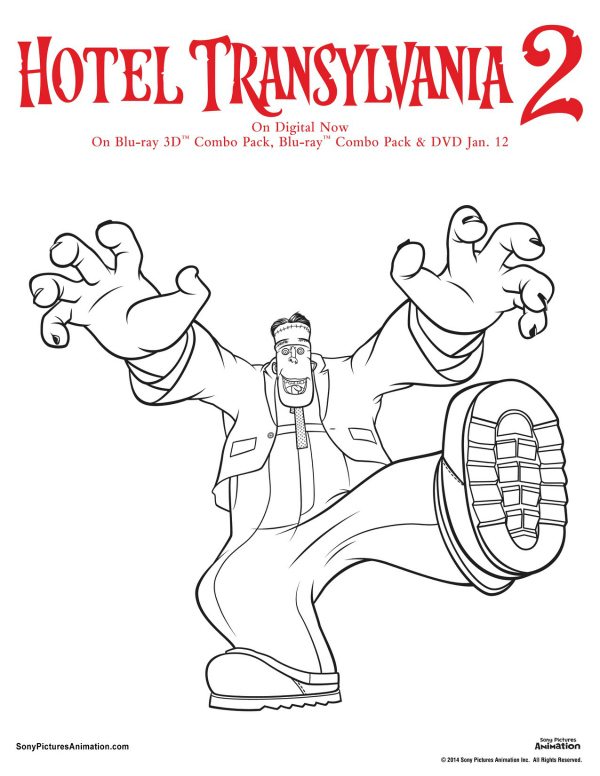 Free Hotel Transylvania Printable Frank Coloring Page