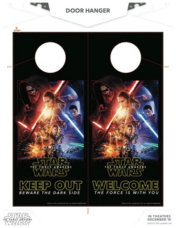 Star Wars: The Force Awakens Printable Door Hanger Craft