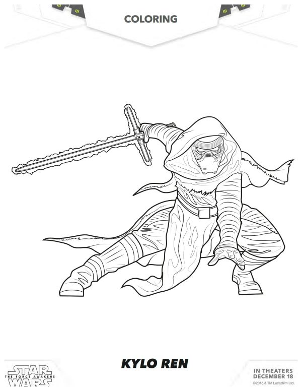 Star Wars: The Force Awakens Kylo Ren Coloring Page