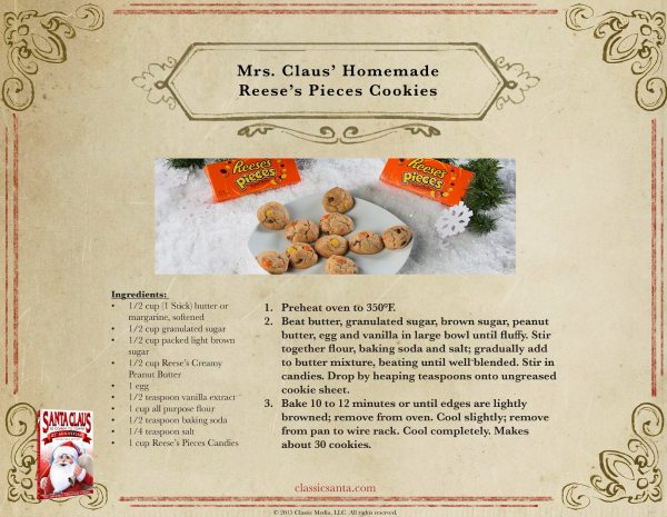Mrs. Claus' Reese's Pieces Cookies