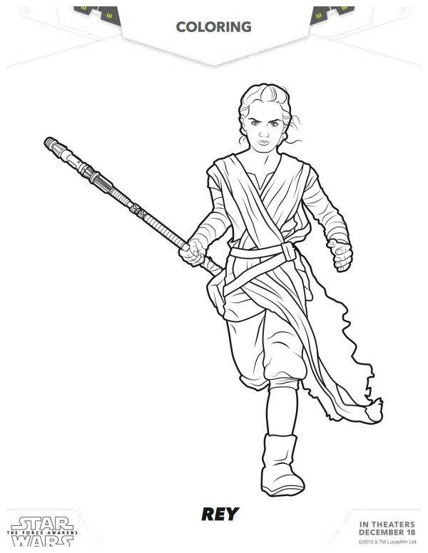 Star Wars: The Force Awakens Rey Coloring Page