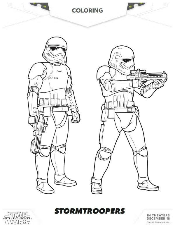 Star Wars: The Force Awakens Stormtroopers Coloring Page