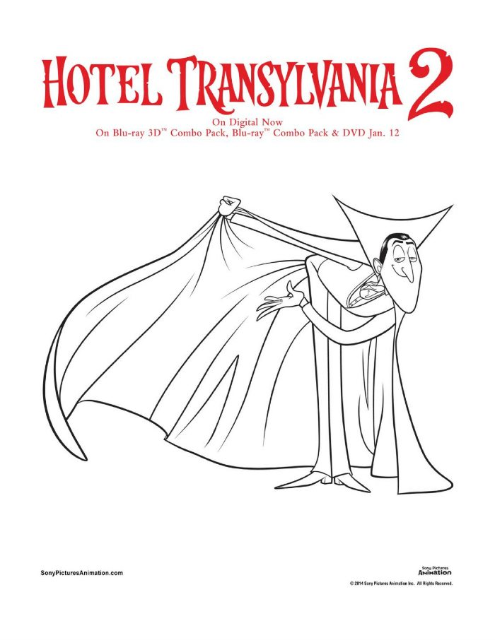 Halloween Dracula Coloring Page from Hotel Transylvania