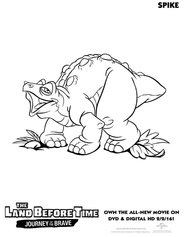 The Land Before Time Spike Coloring Page | Mama Likes This