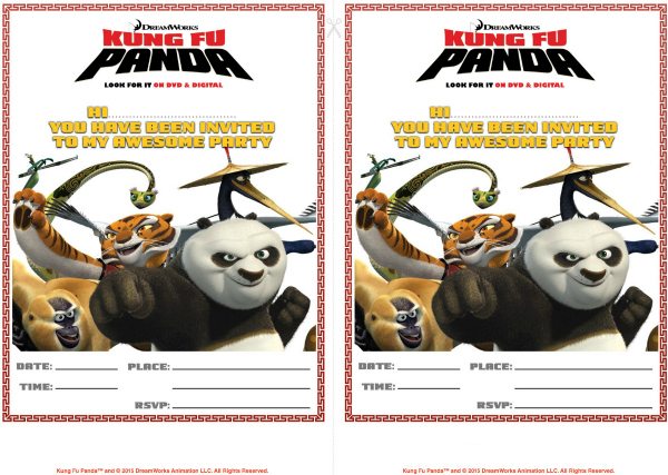 Free Printable Kung Fu Panda Party Invitations