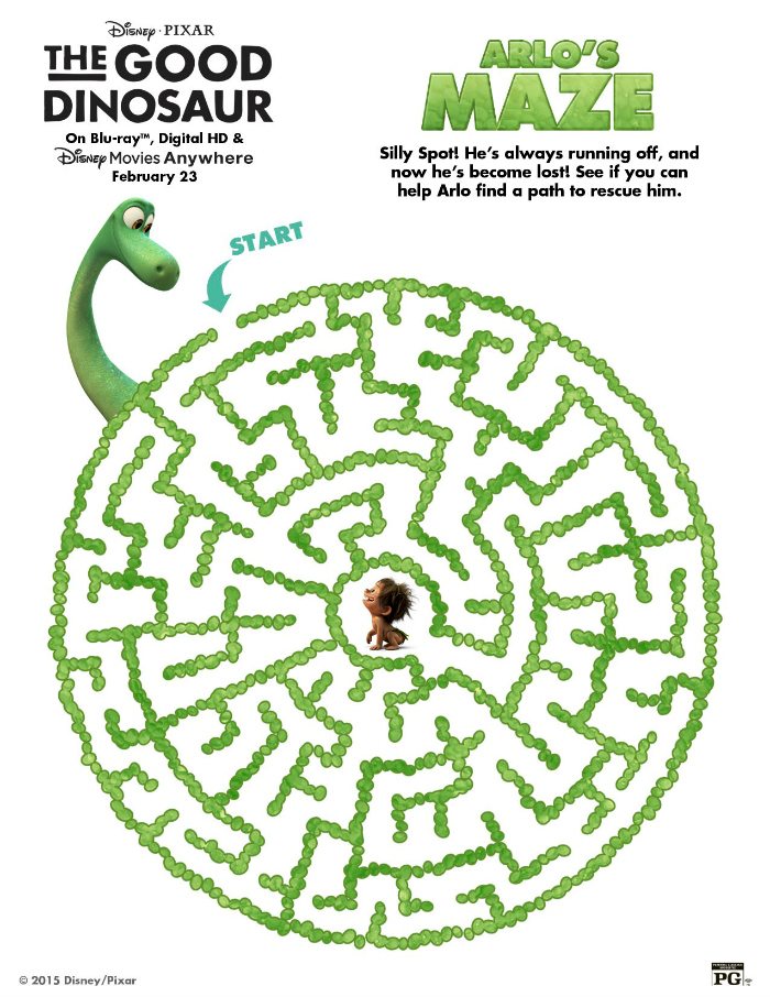Disney The Good Dinosaur Free Printable Arlo's Maze