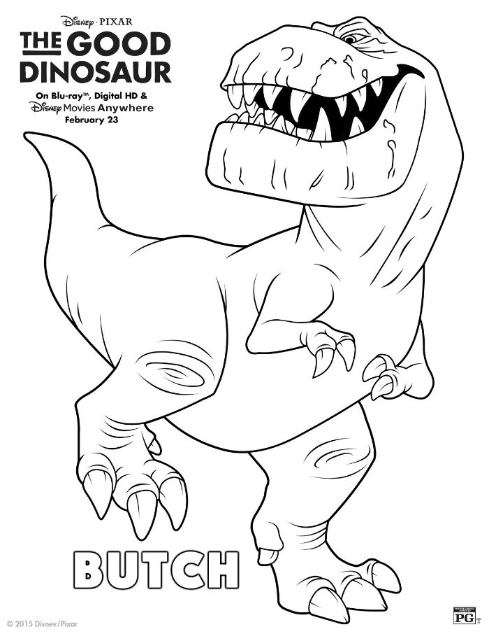 Disney The Good Dinosaur Butch Coloring Page